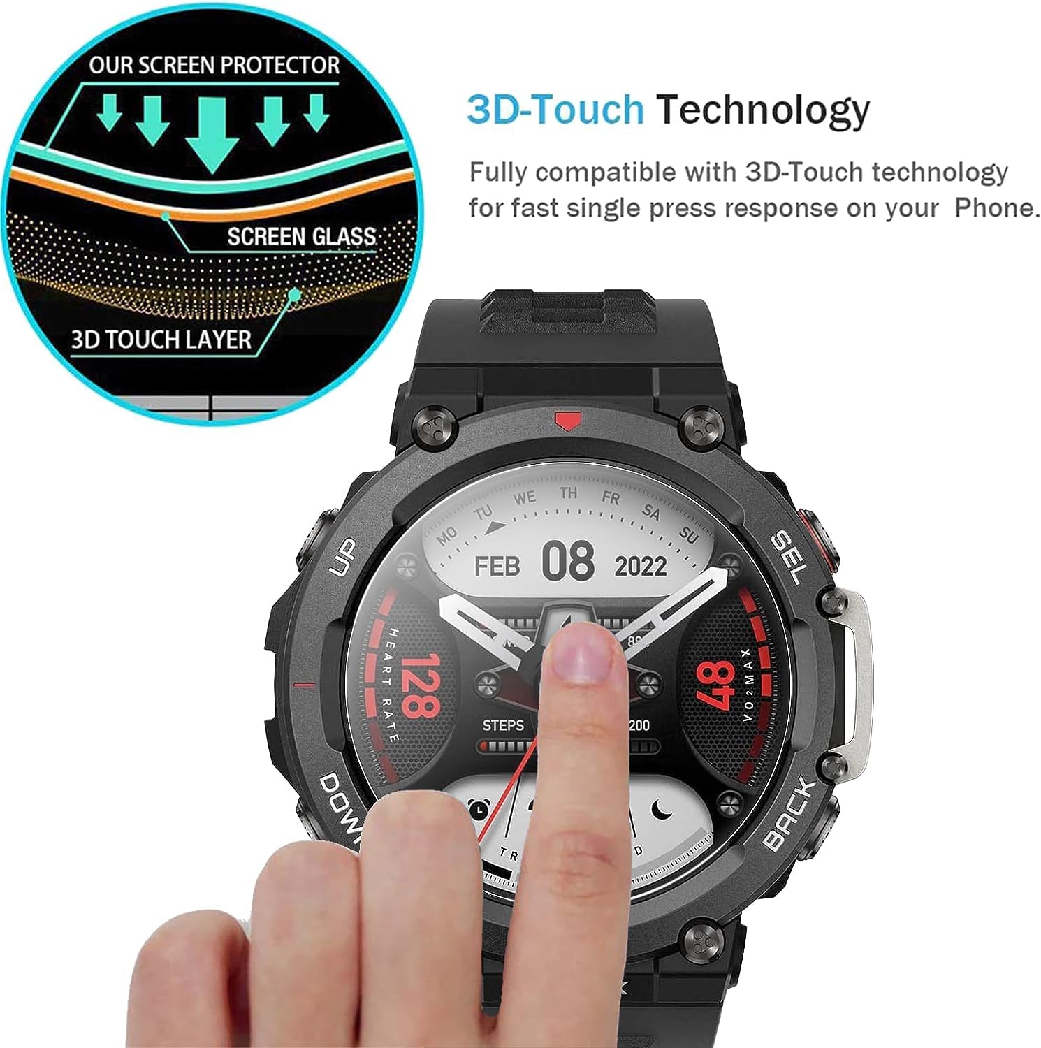 Amazon.co.jp: [Gosento]For Amazfit T-Rex Ultra 47mm ガラスフィルム 