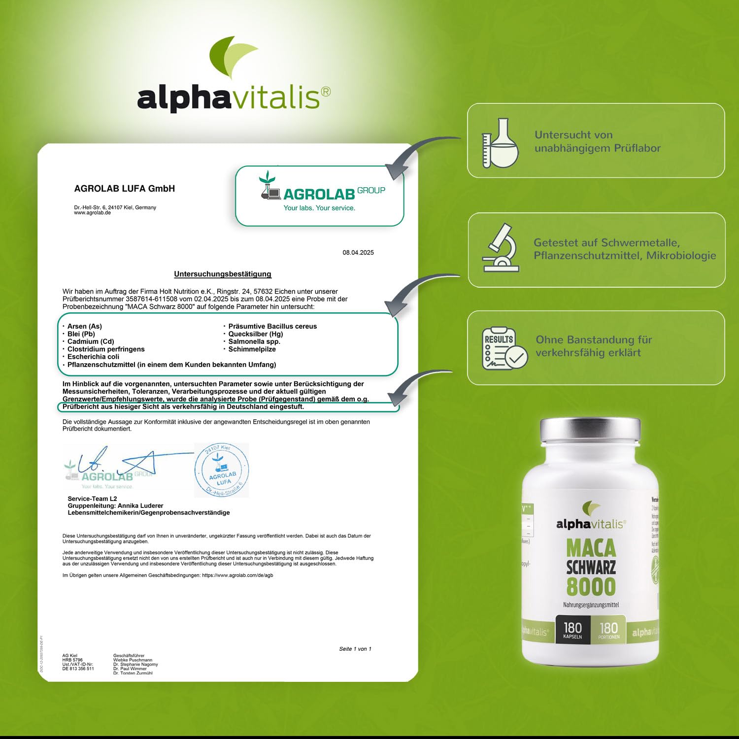 Maca Kapseln vegan - 180 Maca schwarz Kapseln - 8000 mg je Stk. als starker 20:1 Extrakt aus Lepidium meyenii - ohne Magnesiumstearat - 6 Monats Kur aus Premiumrohstoffen von alphavitalis