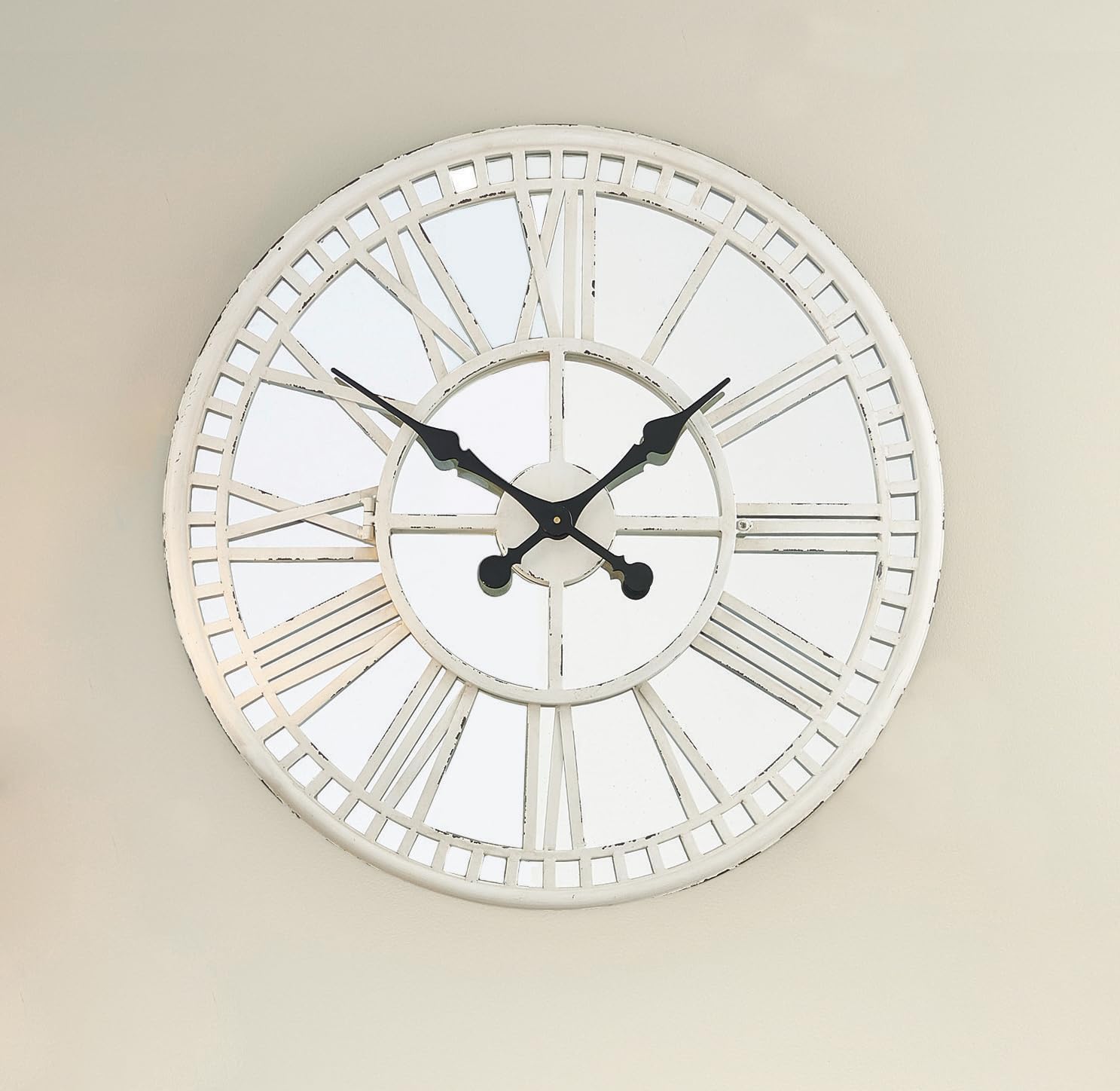 Split P Mirror Clock, Cream