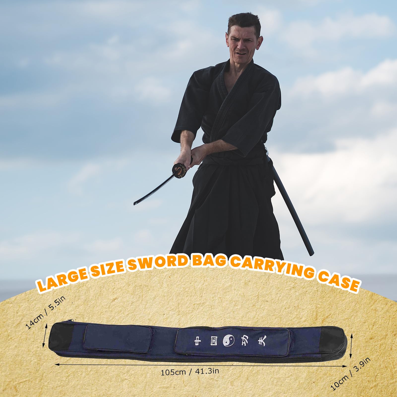 Borsa per Spada Fodero per Spada Borsa per Il Trasporto della Spada Scatola per Spada Samurai con Tracolla per Cosplay Halloween, Borsa Protettiva per Spada per Kung Fu
