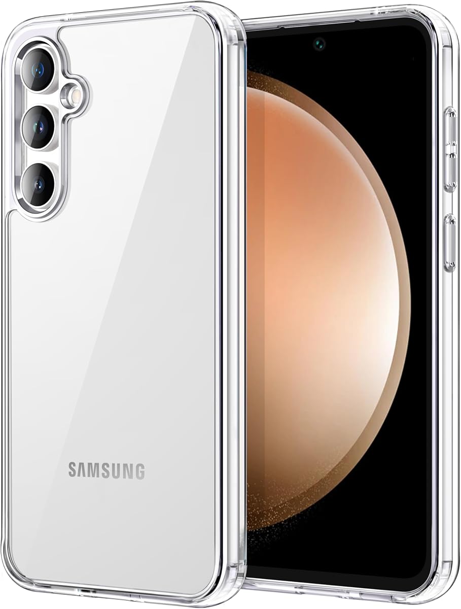 JETech Funda para Samsung Galaxy S23 FE, Antiamarilleo, Transparente | Protección a prueba de golpes, parte trasera de PC dura resistente a los arañazos, parachoques transparente duradero de TPU.