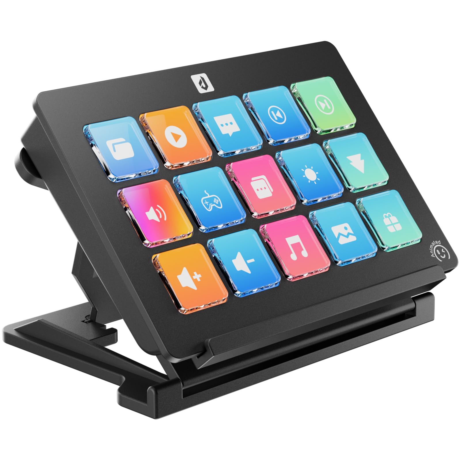 upHere Tastiera macro, Stream Control Deck Game Shortcut tastiera con 15 tasti programmabili, pad visivo preimpostato personalizzabile per OBS/Twitch/YouTube/Streamlabs, installazione ufficio