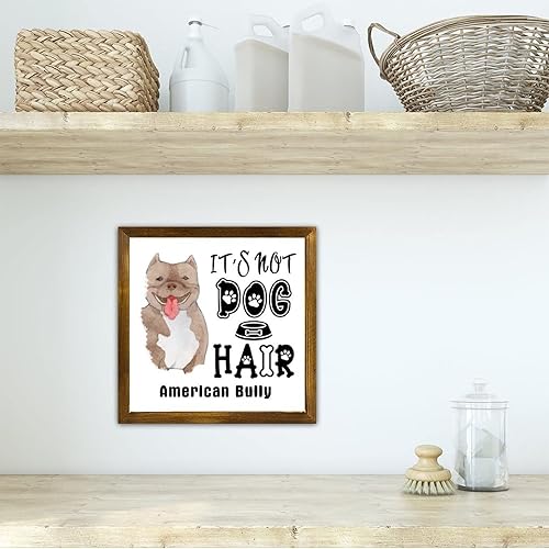 Miniatura 4 de luckluccy It's Not Dog Hair American Bully Dog Wooden Sign Animal Puppy Framed Sign Christian Home Wall Decor Novelty Farmhouse Wood Sign for