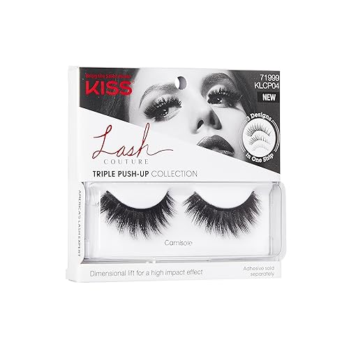 Miniatura 3 de KISS Lash Couture - Colección Triple Push Up, pestañas postizas de volumen 3D con tecnología de diseño triple, múltiples ángulos y longitudes,