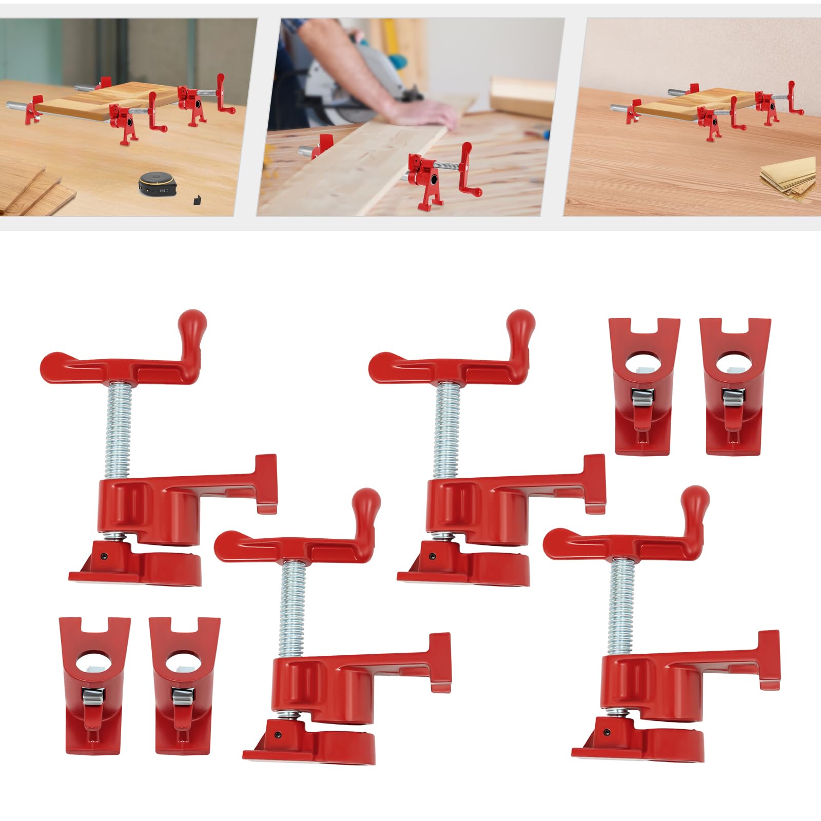 3/4" - Juego de 4 abrazaderas de tubo para madera, abrazadera rápida carpintería