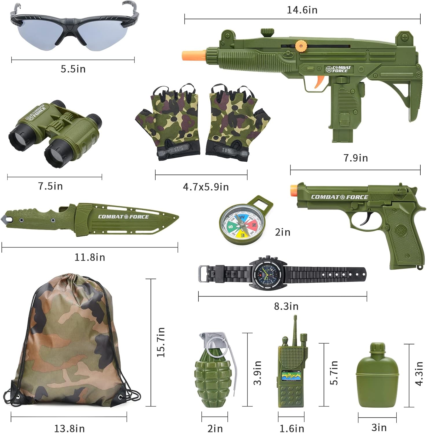 Latocos Kids Army Soldier Military Combat Costume Accessories Dress Up Role Play Set Birthday Gift for Kids Boys Ages 3-11 : Clothing, Shoes & Jewelry