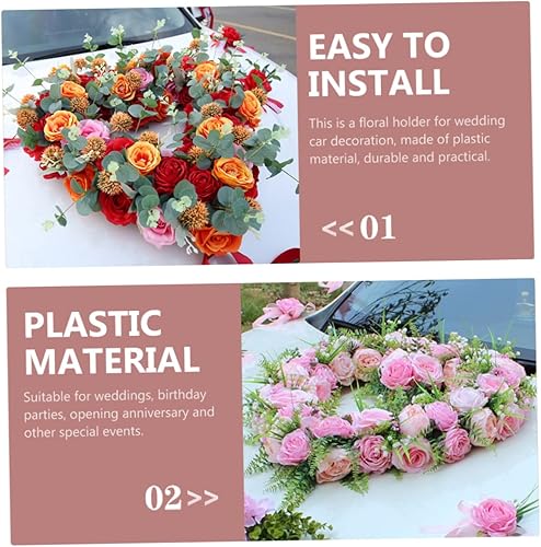 Miniatura 6 de Marco de corazón para coche de boda, accesorios para automóvil, bloque de floristería, bloques de flores de espuma, espuma floral, en forma de