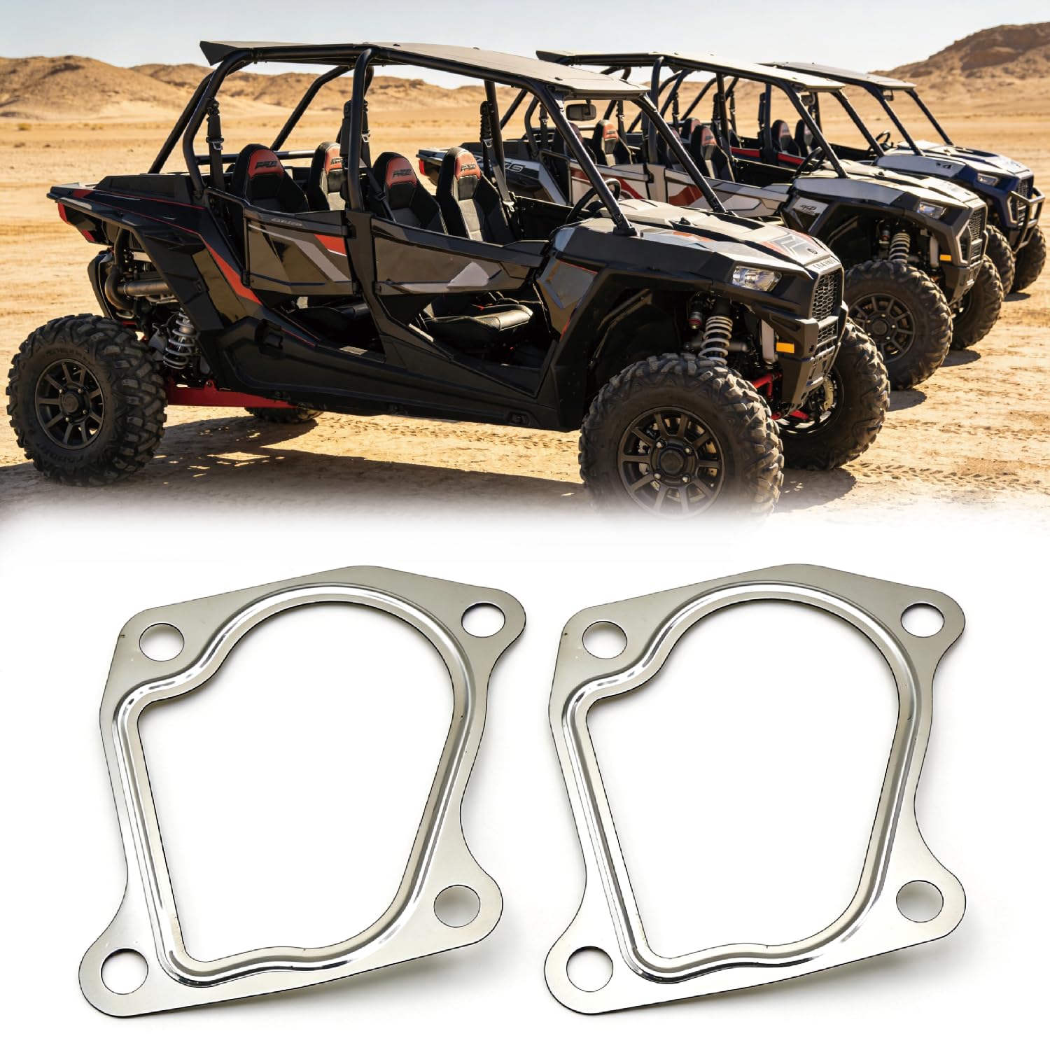 GrandEast 2PCS Upper & Lower Turbo Exhaust Gasket, Replaces OEM 5812640 for Polaris RZR XPT XP Turbo PRO 2016-2024