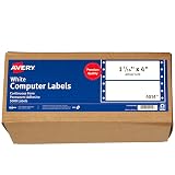 Avery White Computer Labels, 1-7/16" x 4", Dot Matrix and Pin-Feed Printer Compatible, 5,000 Total (4014) – view 1