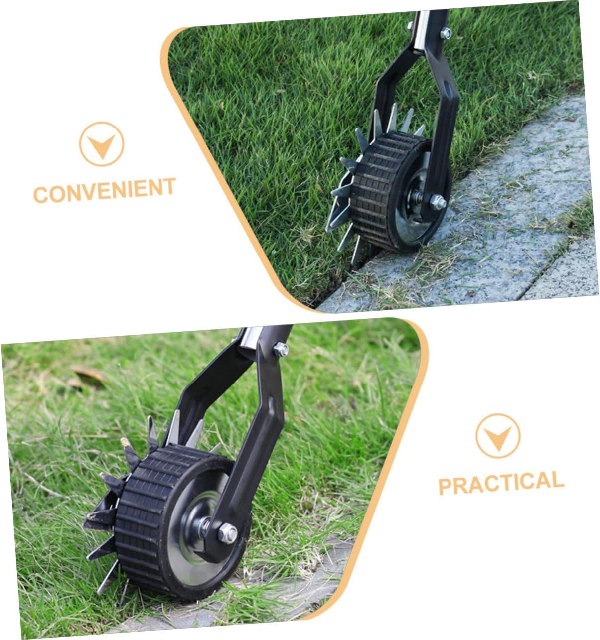 MERRYHAPY 1set Manual Wheel Rotary Lawn Edger Metal Garden Trimmer Tool for Precise Grass Edging Along Sidewalks and Flower Beds
