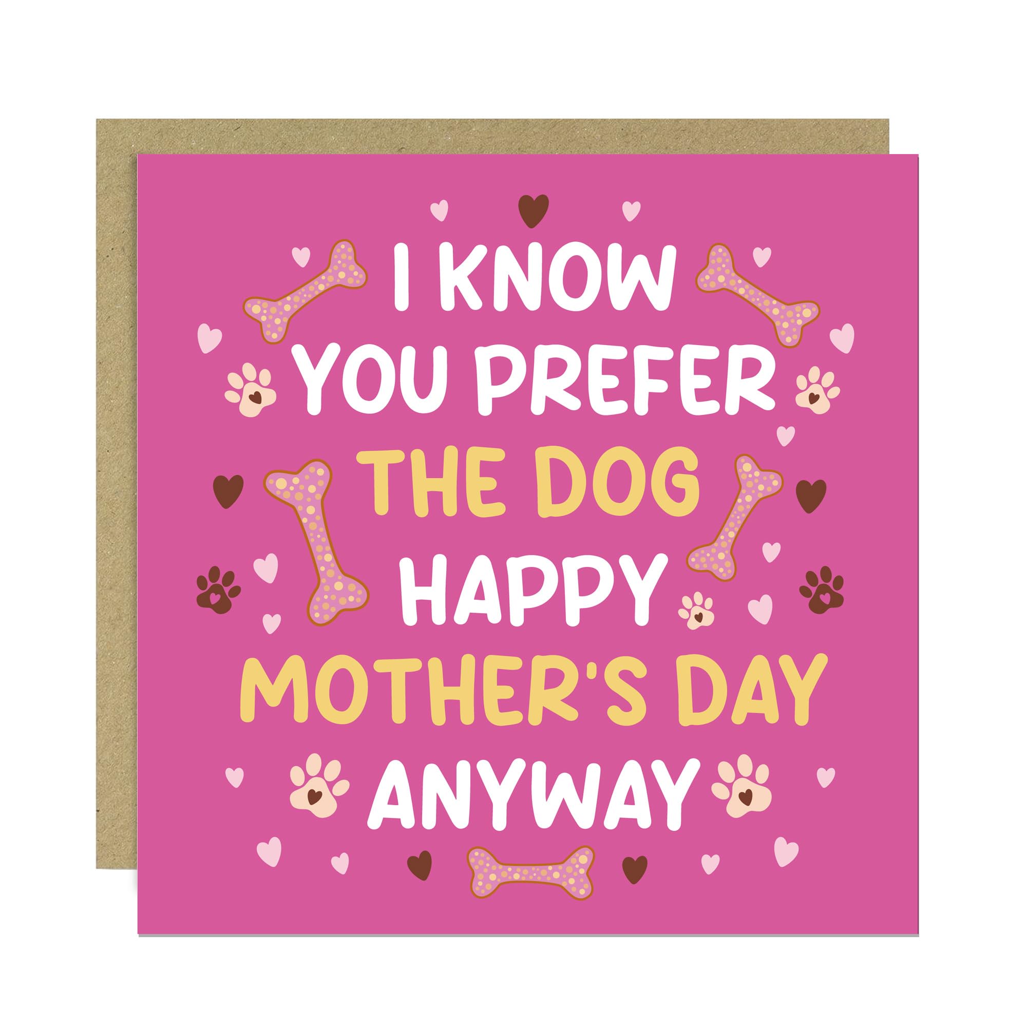 RED OCEAN Funny Mothers Day Card Card From Daughter Son Dog Themed Card For Her Prefer The Dog Joke Mothers Day Card With Kraft Envelope