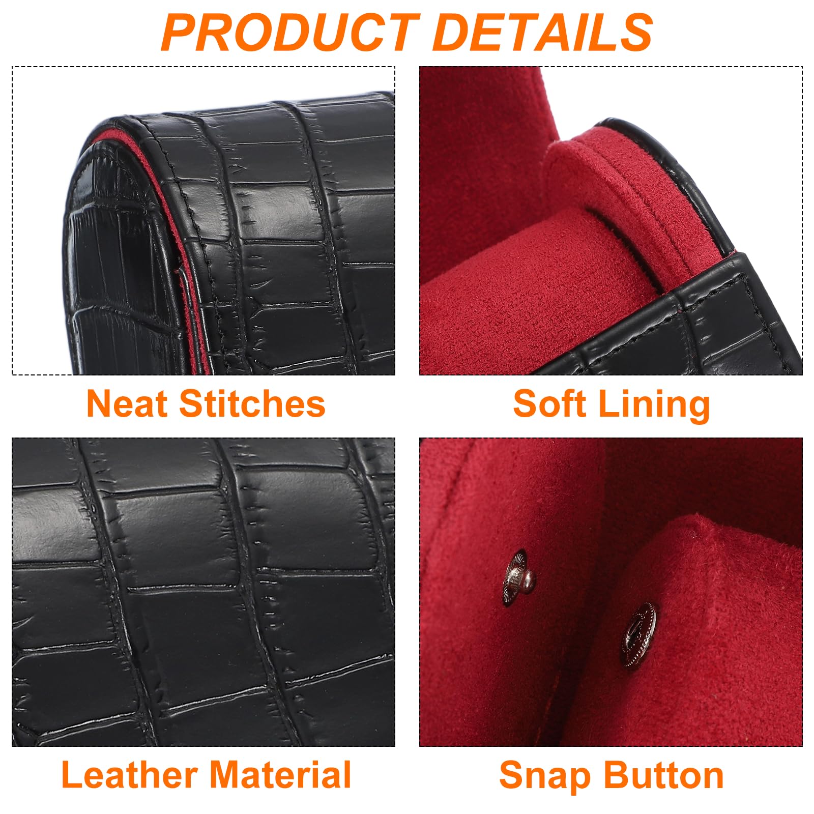 Étui de voyage à roulettes pour montres, étui portable en cuir à un compartiment pour montres, pour hommes et femmes, organisateur de rangement avec coussin amovible, idéal pour les voyages et la pr