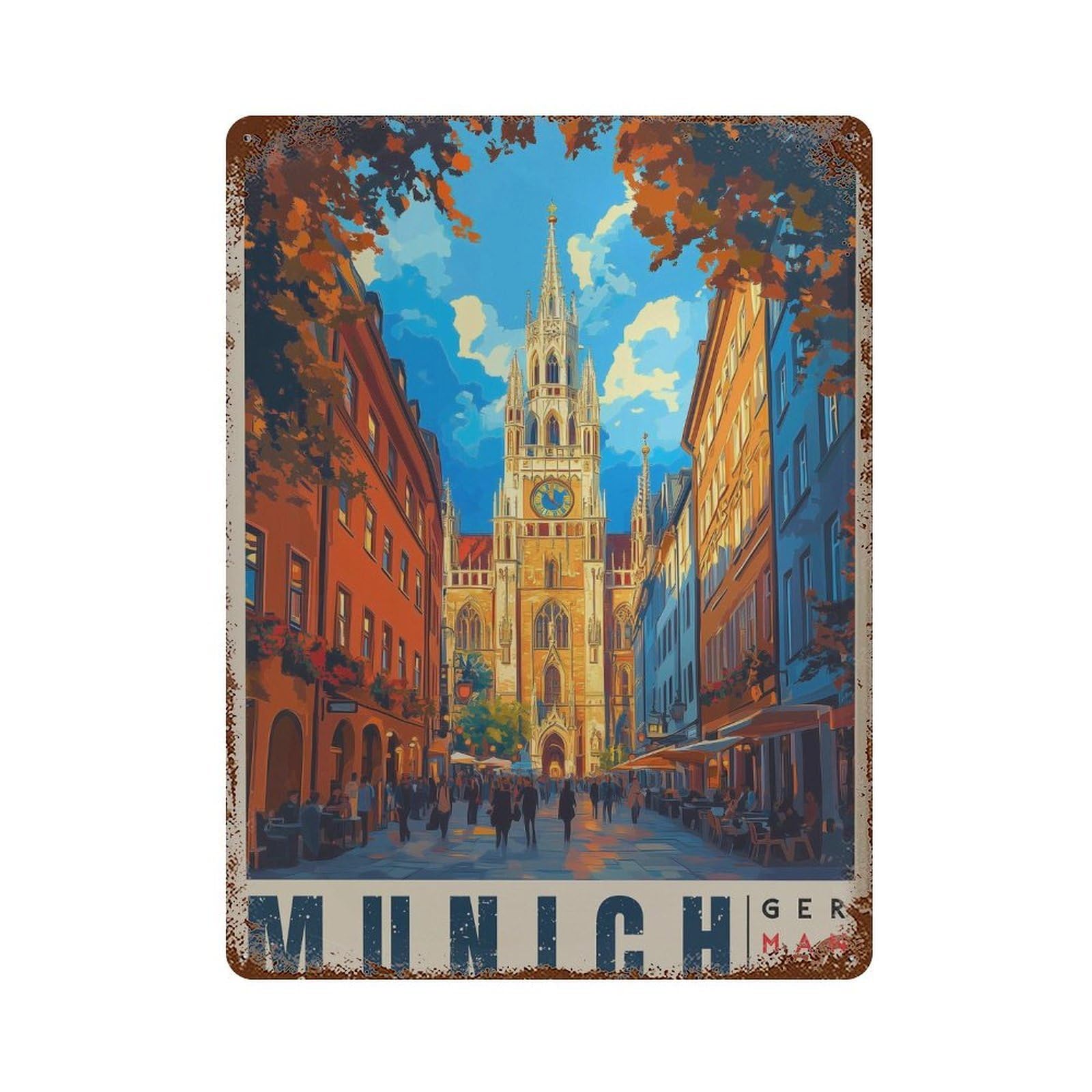 xiaoxiaoshen Munich Germany Travel Oktoberfest Wall Decor Art Metal Tin Poster Modern Home Decor Art Home Bar Shop Decorations Vintage Sign 40x30cm