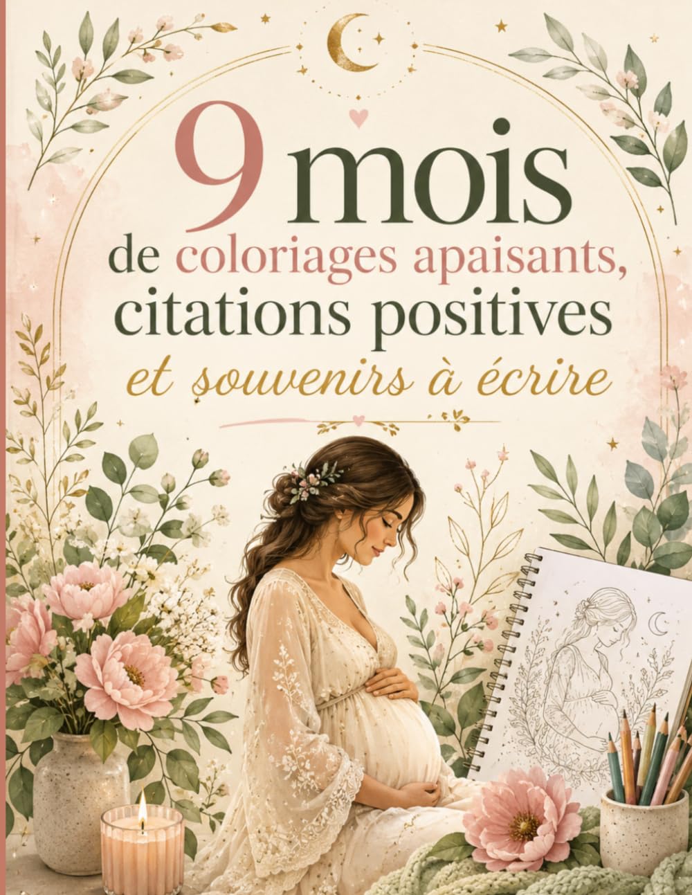 Future Maman – 9 mois de coloriages apaisants: Citations positives et souvenirs à écrire pour vivre sa grossesse avec douceur - 4h audio BONUS inclus
