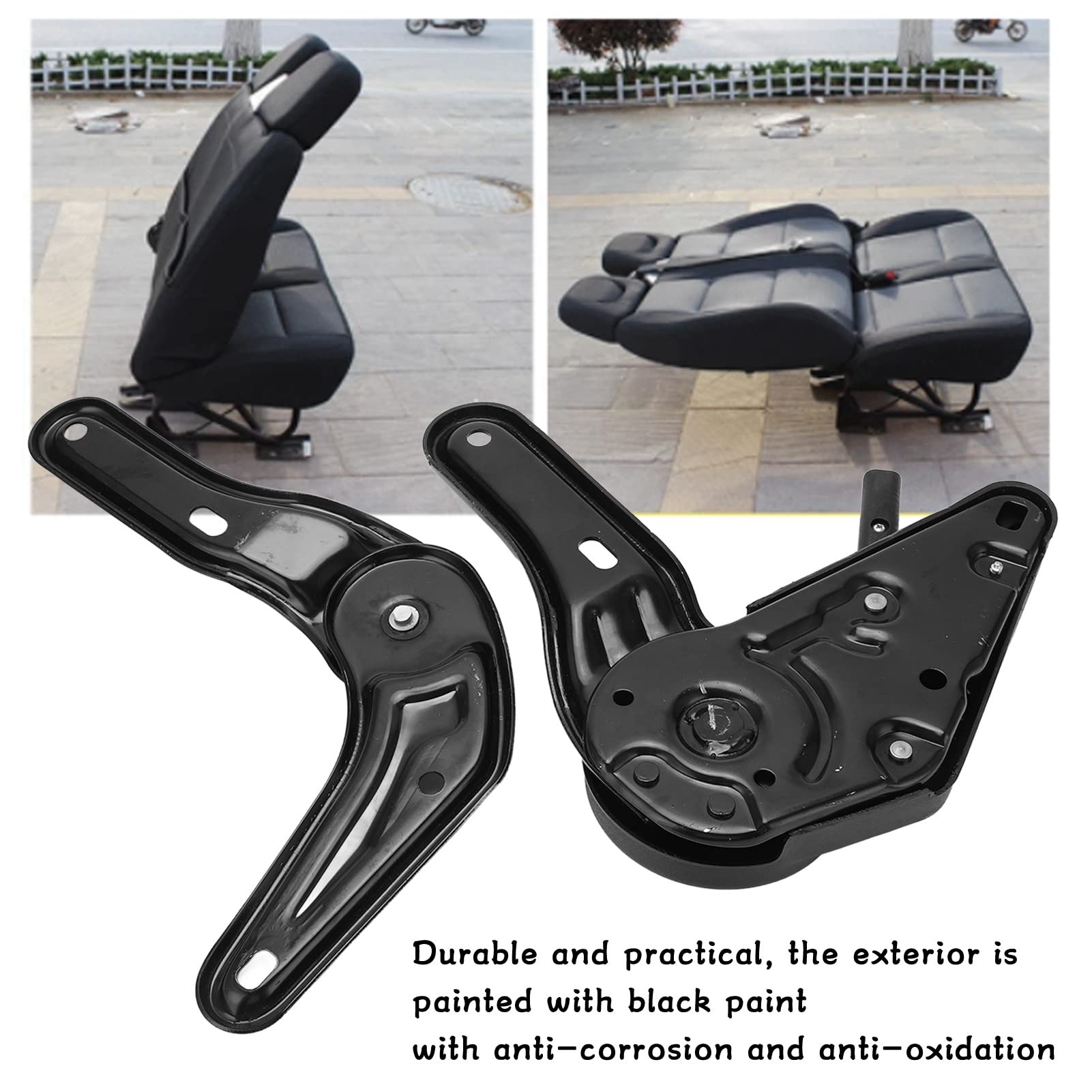 Cerniera Posteriore Automatica del Sedile, Cerniera Reclinabile Regolabile 30-180° in Acciaio Nero per Sedili Auto Camper e Roulotte, Parte Biparte con Piastra Dentata per Comfort