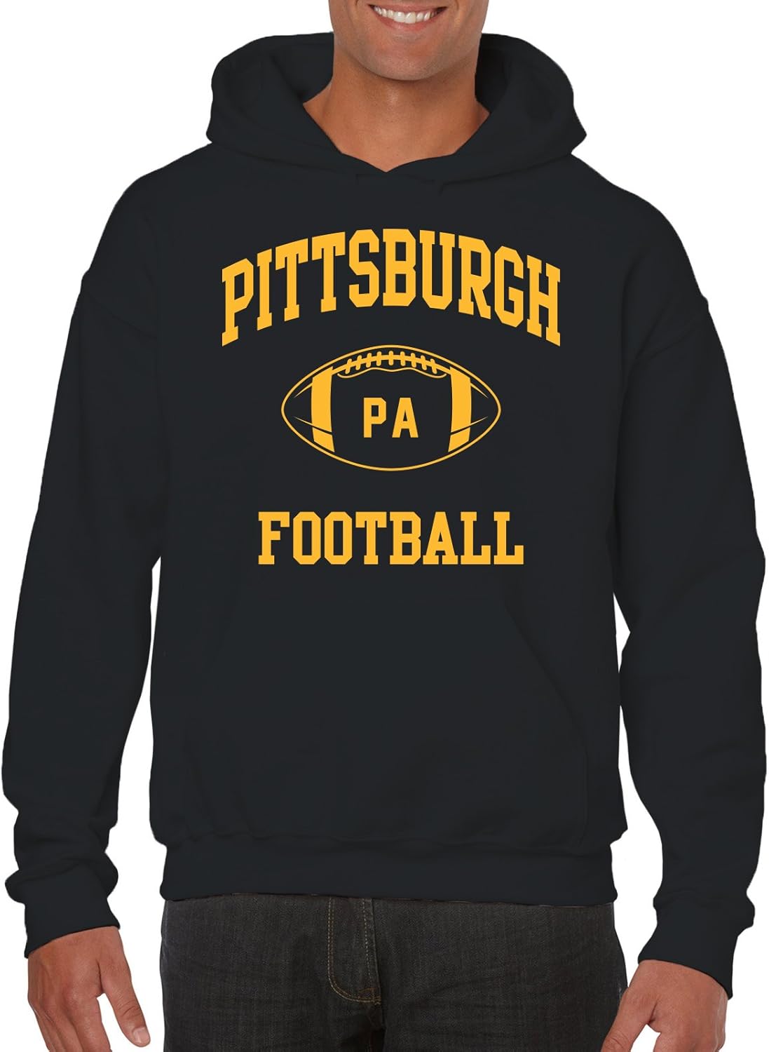 Pittsburgh Classic Football Arch American Football Team Sports Hoodie - Medium - Black