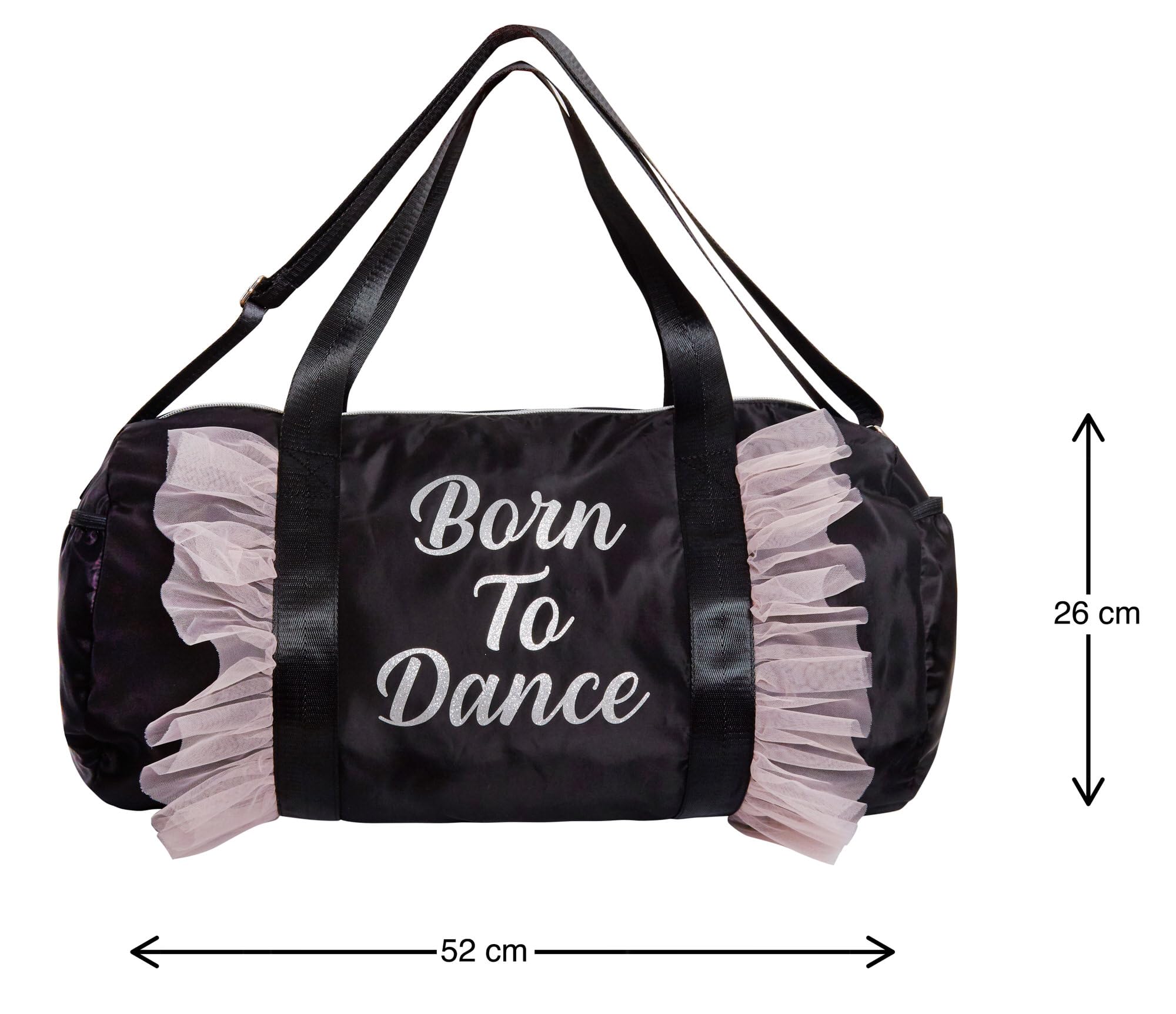 Mädchen Lauftasche und Mini-Rucksack, Set für Tanzübungen, Fitnessstudio, Sport, Seesack, Schwarz , Einheitsgröße, Schulranzen
