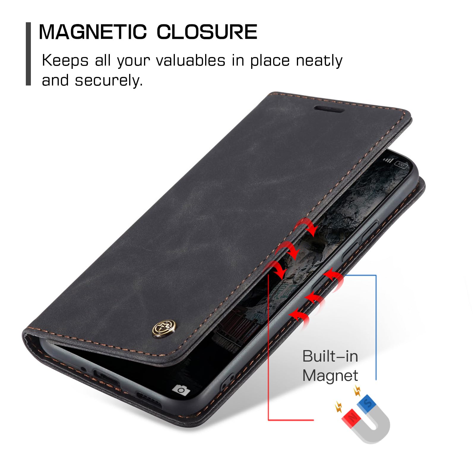 Ailicici Custodia Portafoglio In Pelle Per Xiaomi 14T Con 2 Slot Carte - Include Pellicola Protettiva - Chiusura Magnetica E Supporto