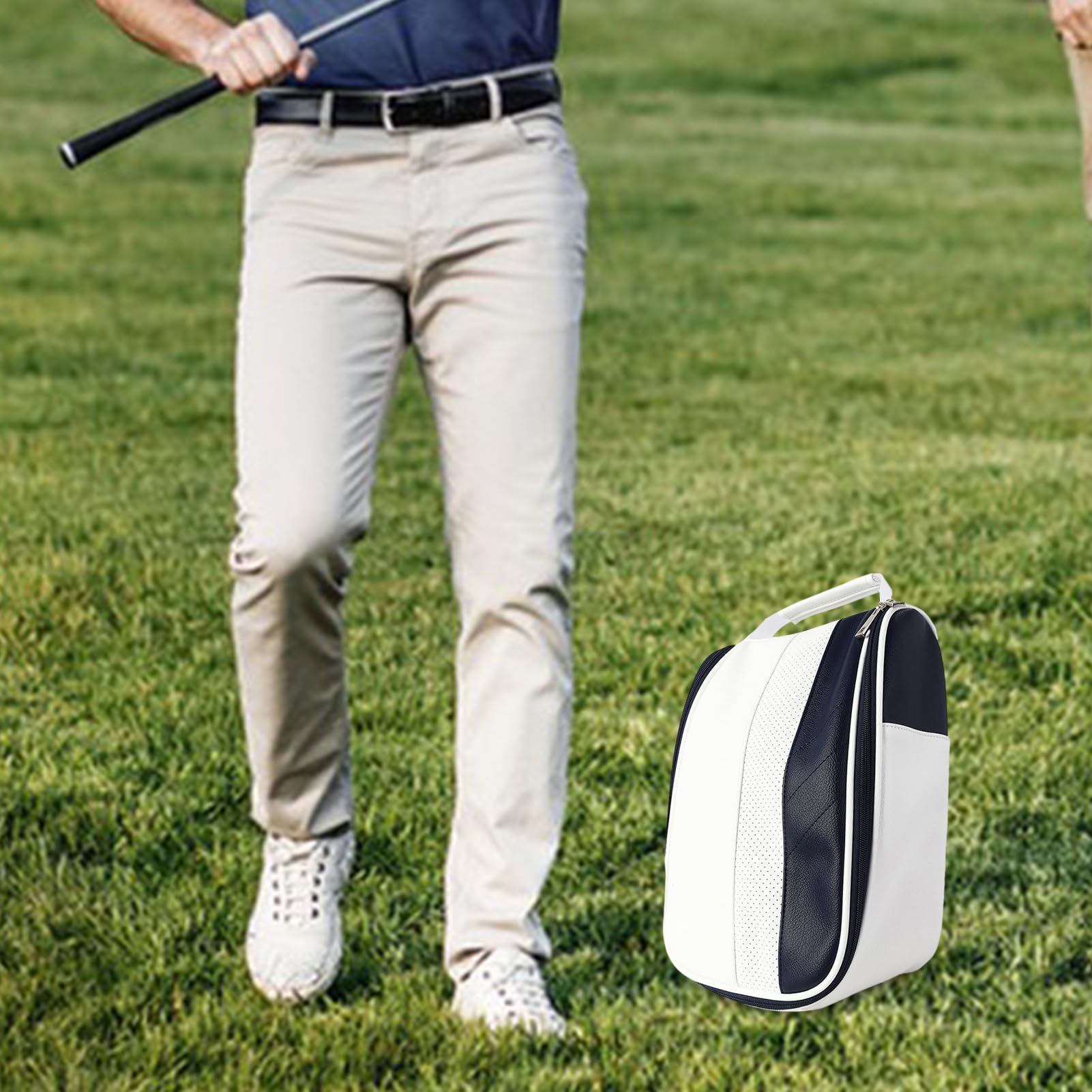 Golf-Schuhtasche, Reise-Schuhtaschen, wasserabweisende Reise-Schuhtaschen, schwarz und weiß, Golfschuh-Taschen für Herren/Damen, Outdoor-Reißverschluss-Tragetaschen mit Golf-Zubehör, für Radfahren,