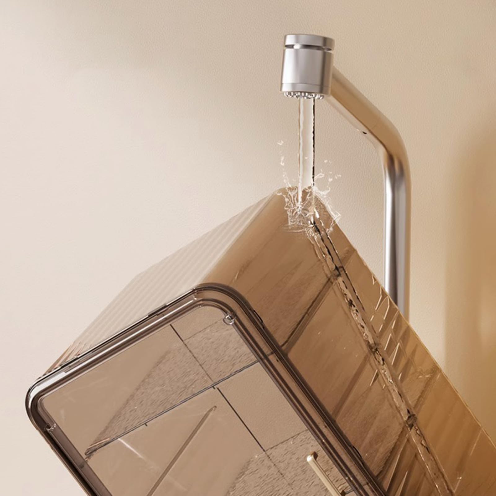 Clear Vanity Organizer - Acryl-Beauty-Halter, transparenter Kosmetikbehälter | staubdichter wasserdichter mehrstufiger Desktop-Caddy für Schlafzimmer Dorma Badezimmer Dorma