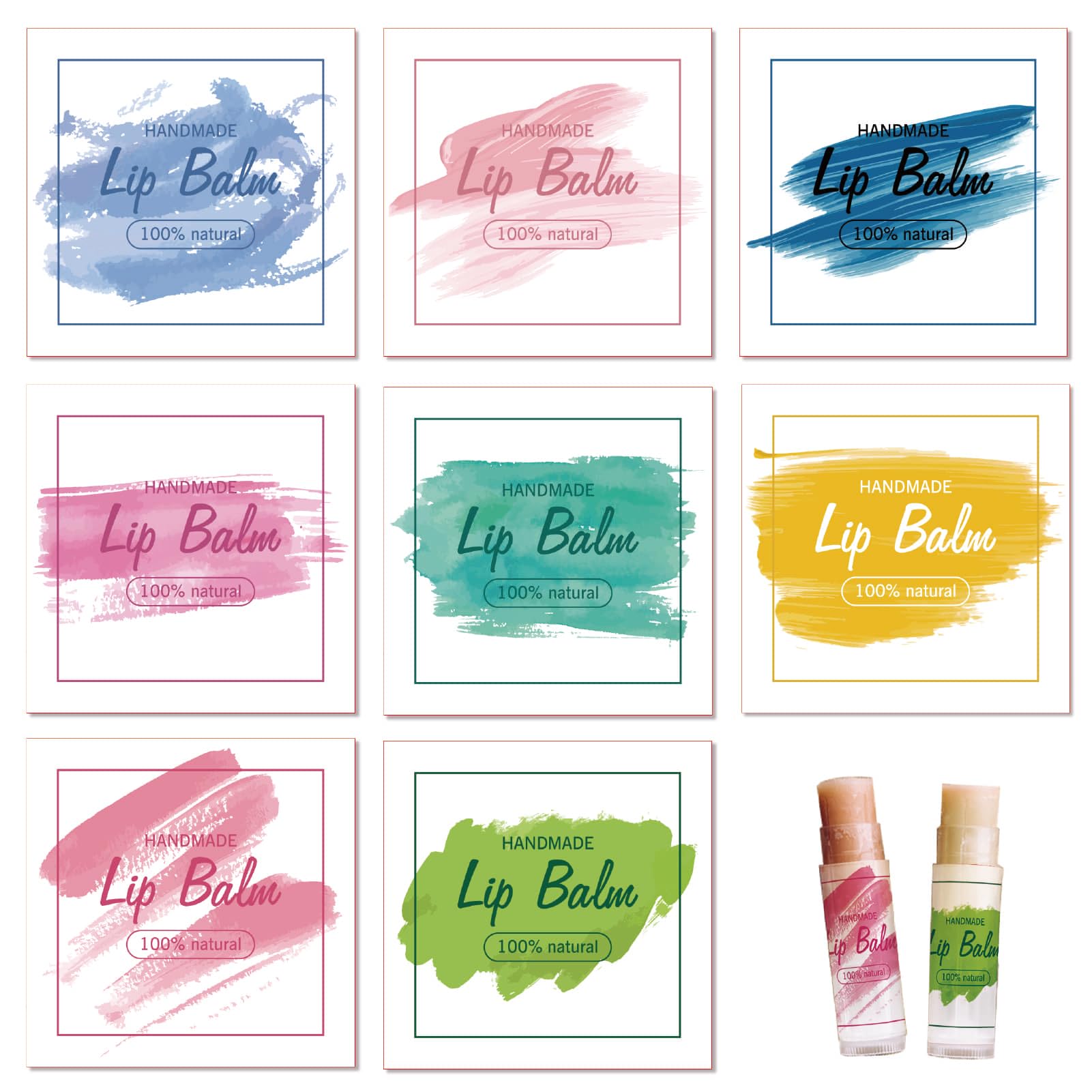 Craspire 80 Uds 8 Tilo Personalizado Bálsamo Labial Diy Etiqueta Adhiva Al Por Mayor Para