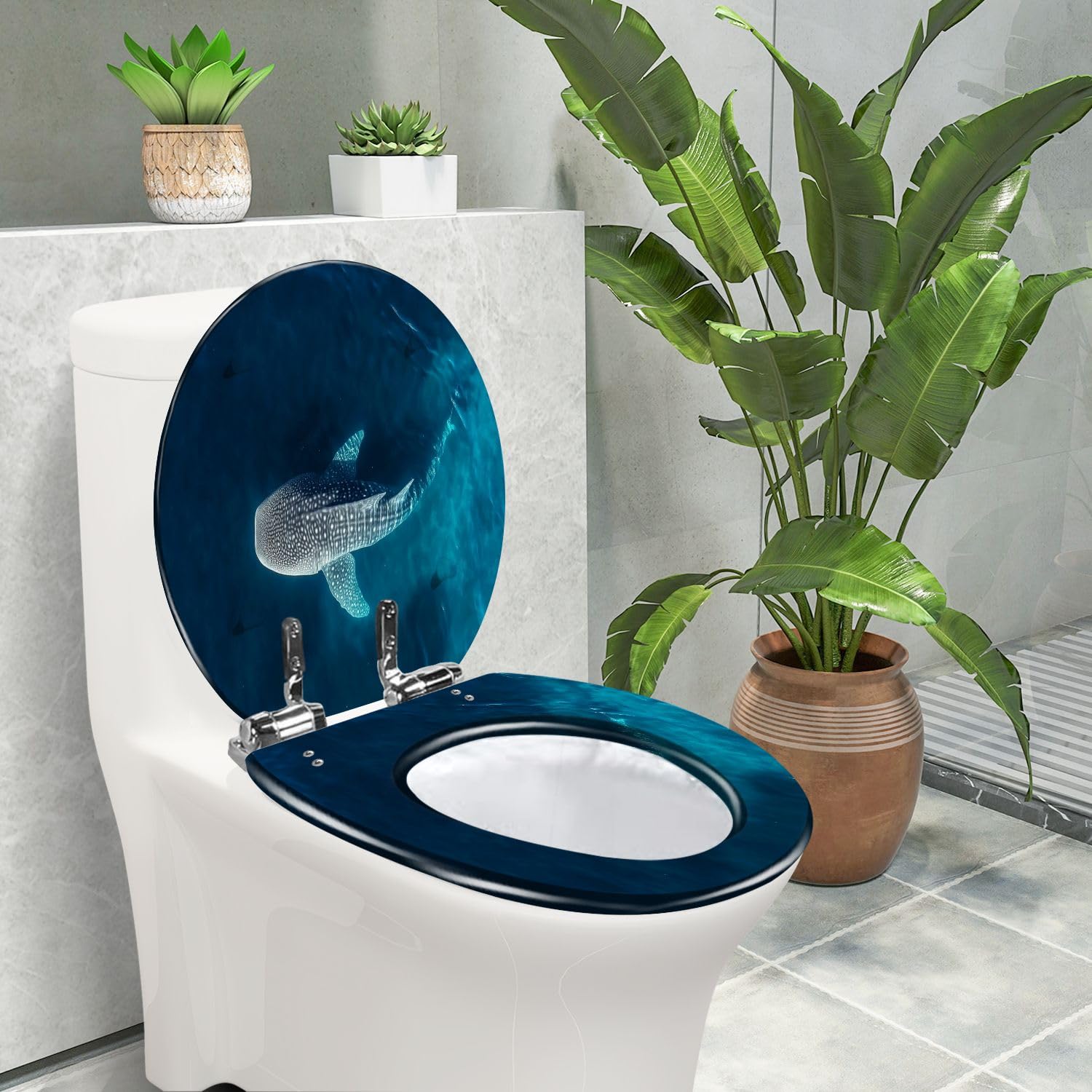 Asiento de inodoro redondo de cierre suave para baño
