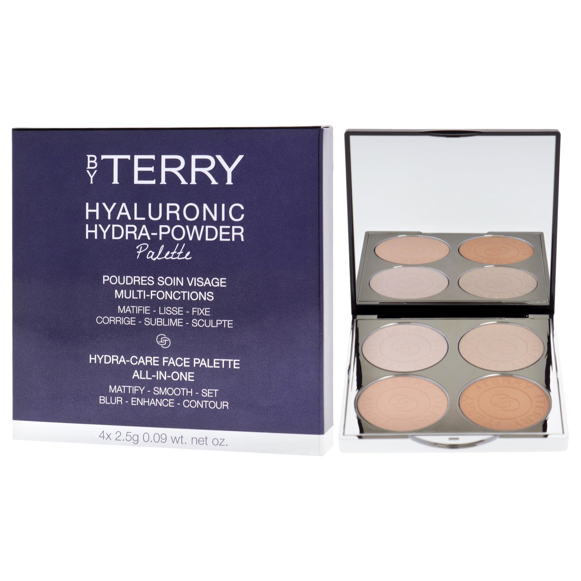 By Terry Hyaluronische Hydra-Powder Palette | 4-Farbtöne Konturpalette | Für makellosen Teint | Vegan | Fair bis Medium