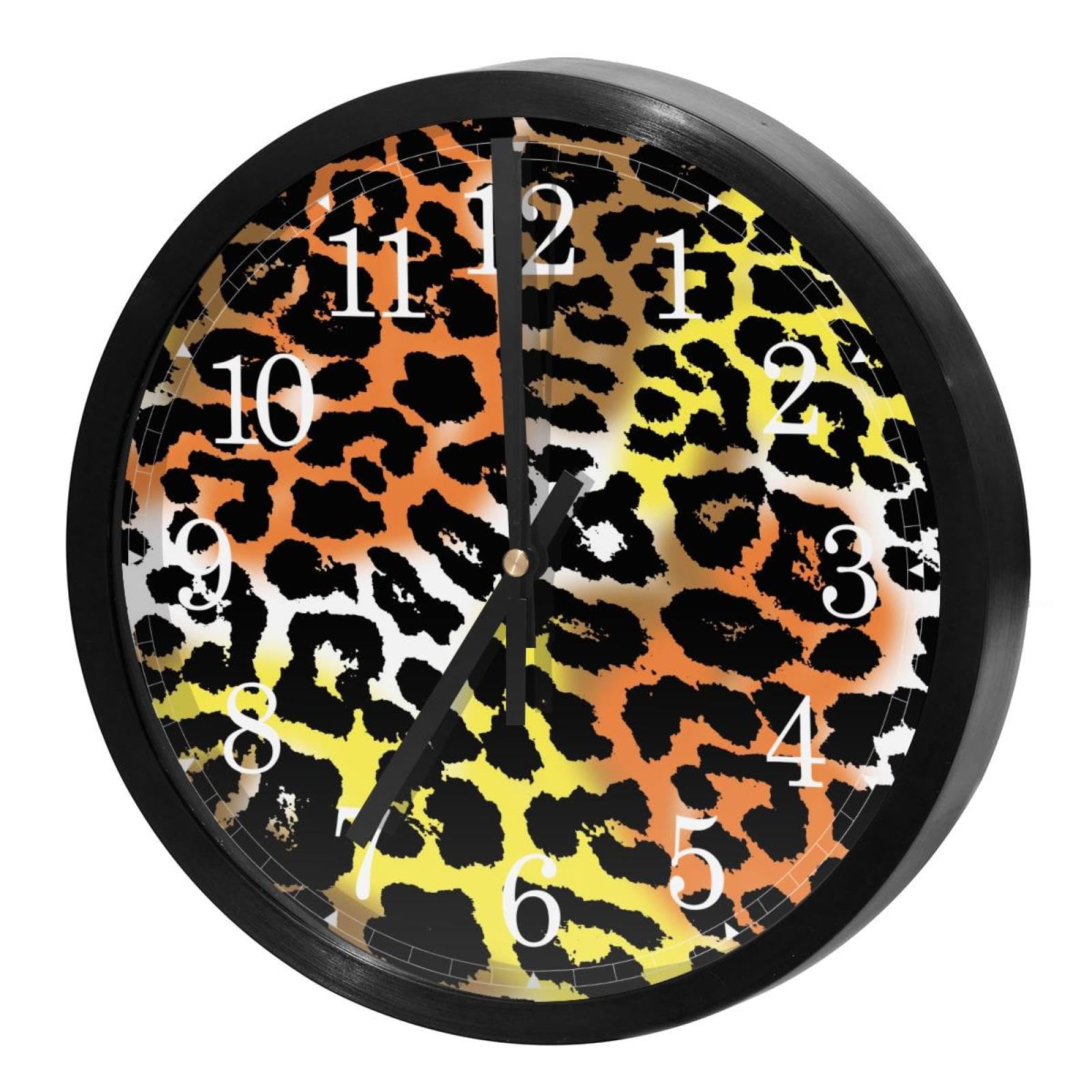 Horloge murale silencieuse imprimé léopard pour une déco sans tic-tac
