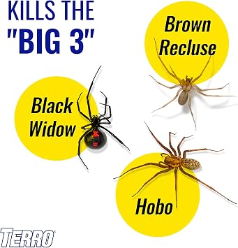 TERRO T2302-6 Spider Killer Spray for Indoors and Outdoors - Kills Spiders, Ants, Roaches, Scorpions, Ticks, Silverfish, and Other Insects