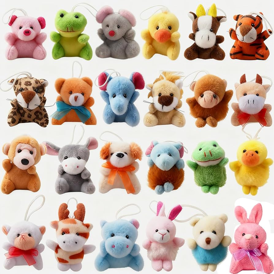 Amazon.co.jp: ミニアニマルぬいぐるみ24個セット、かわいい詰め合わせ