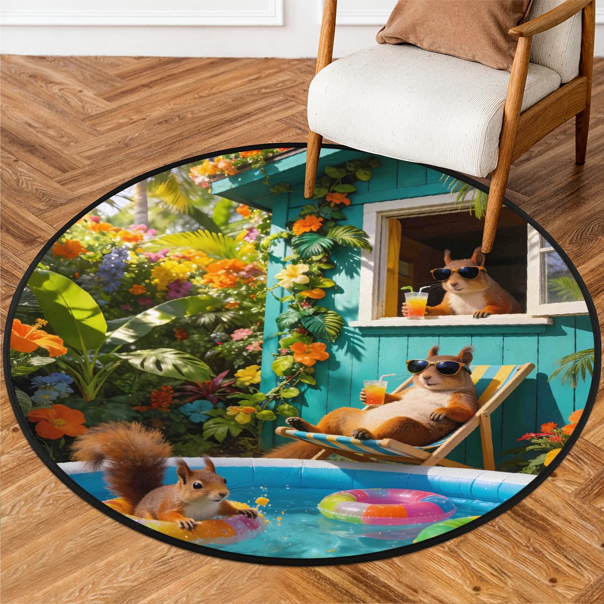 Tapis écureuil antidérapant pour égayer la chambre d'enfant et le salon