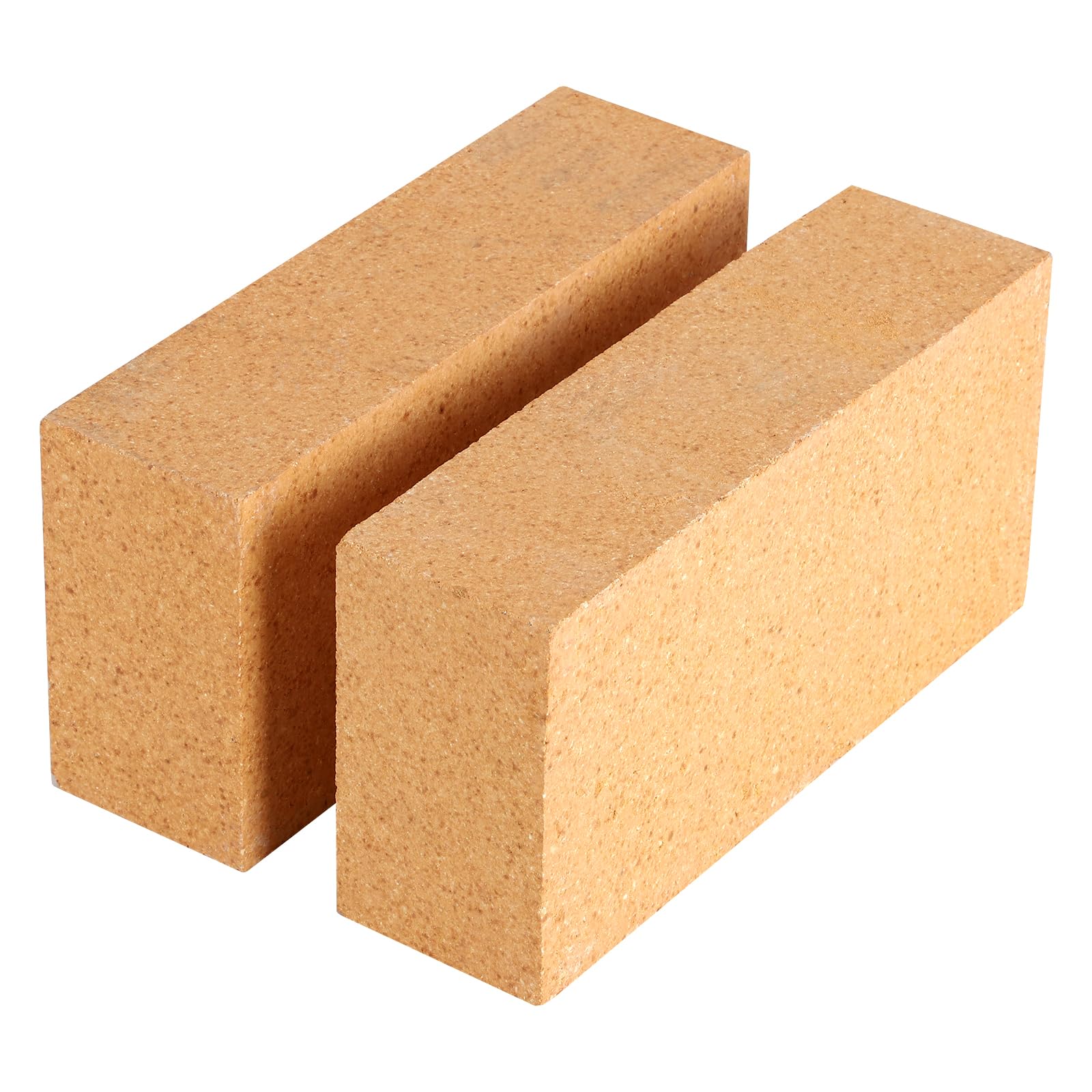 CongGongGo 2-Pack High Temp Firebricks 3000°F Insulating 9"x4.5"x2.5"Fireclay Refractory Bricks for Pizza Oven, Wood Stove, Forge Durable Heat Fireplace, Steel Kiln (2)