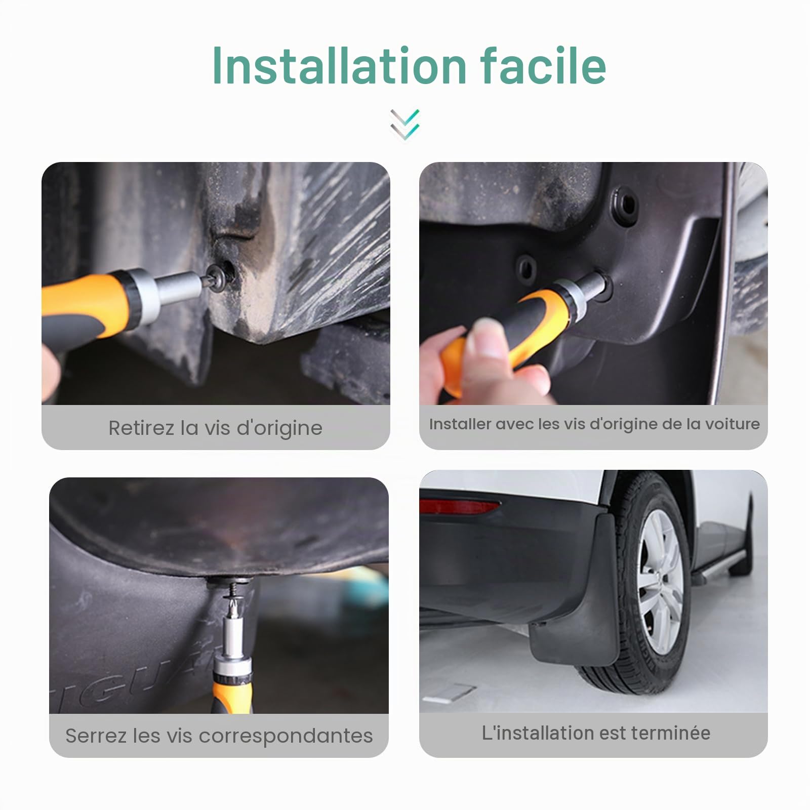 GAFAT 2025 2026 Tesla Model Y Juniper Premium Performance Garde-Boue Avant et Arrière, Protection, Pas de Perçage, Forte Ténacité, Tesla Model Y 2025 Accessoires [OEM Original] (4 PCS) [Pas Stαndαrd]