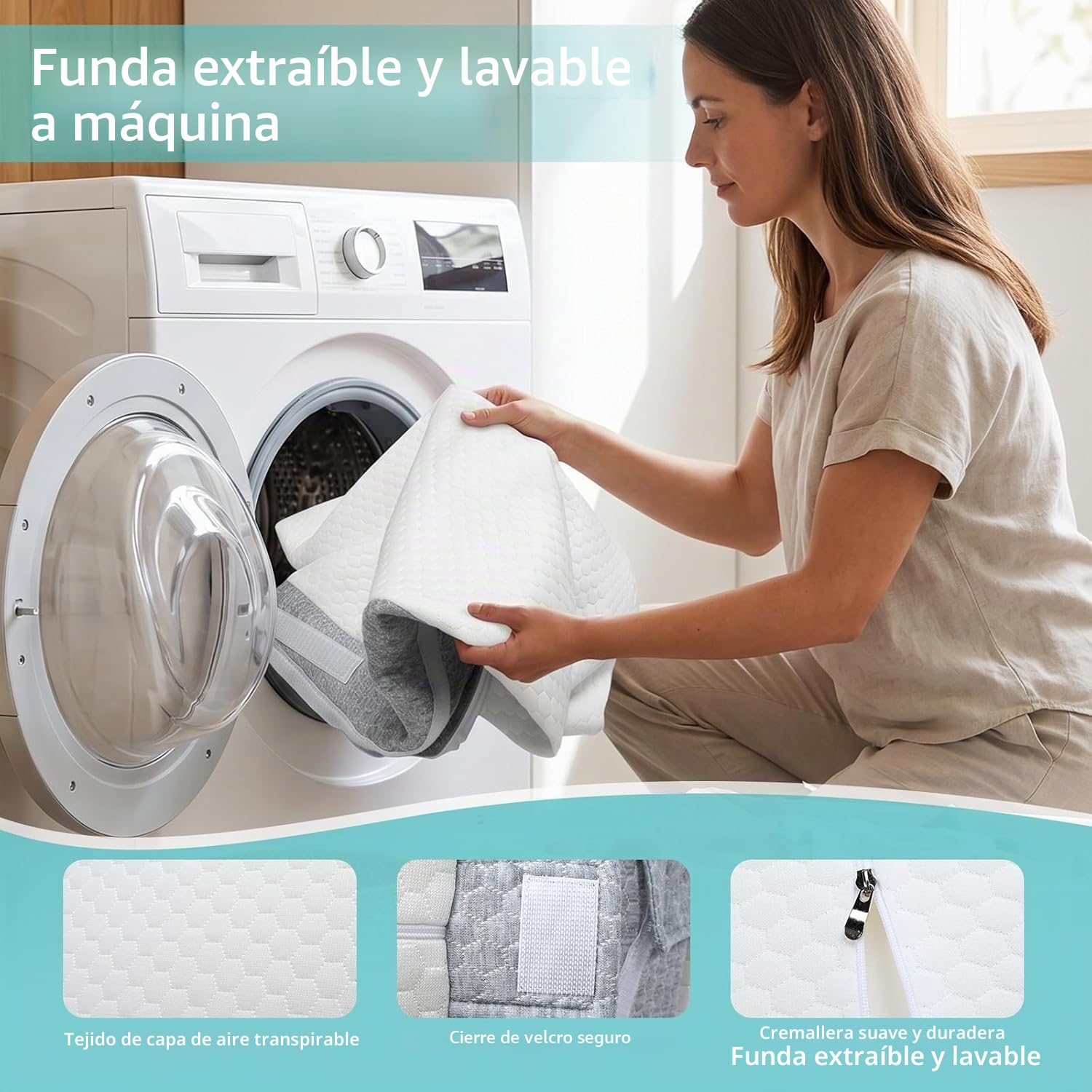 Juego de almohadas de cuña para cama, 3 piezas ajustables, espuma para recuperación postoperatoria, alivio del reflujo ácido y apoyo del dolor de espalda, cojín inclinado ergonómico para