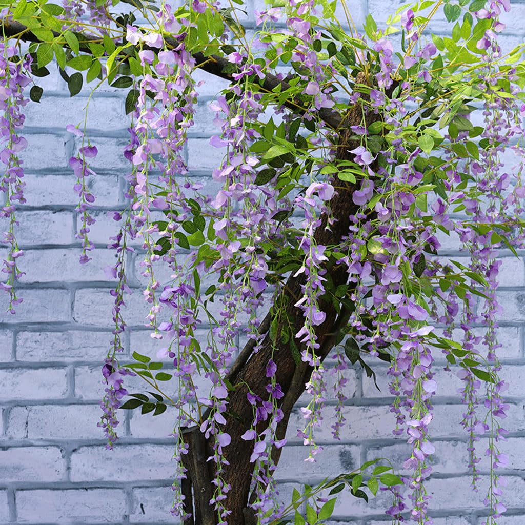 OQOPO Simulato Albero di Fiori di Glicine, Rami in Legno massello pianta Artificiale, Alberi Decorativi per la Decorazione Hotel Villa Art Exhibition Ornament