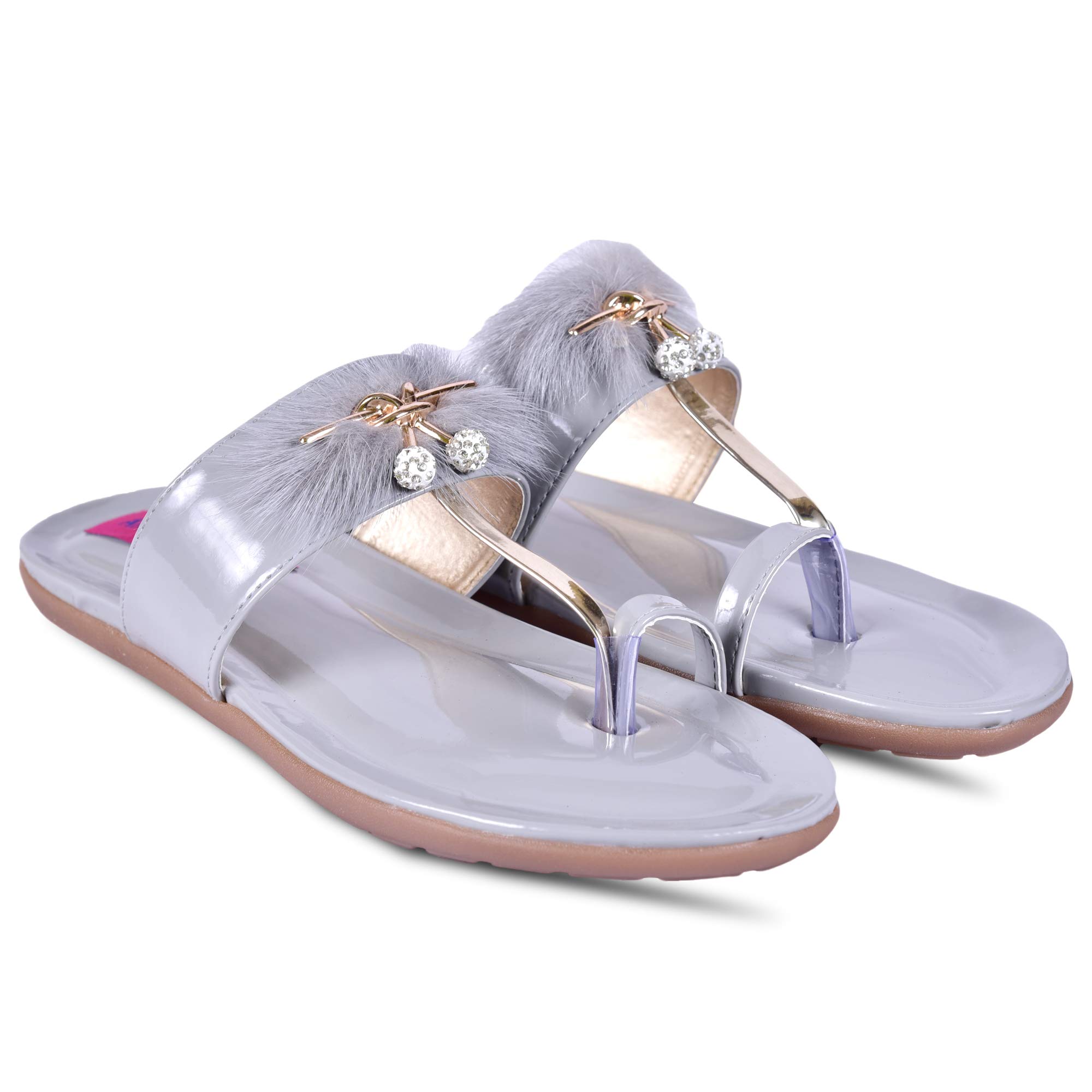 ANAND ARCHIES Artificial Leather White Flat for Girl's & Women's