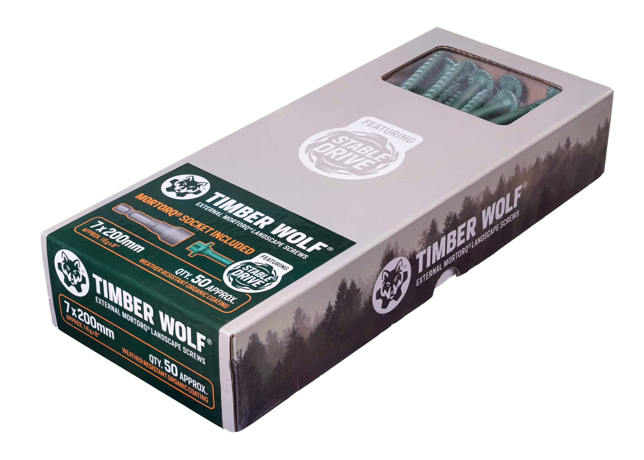 Timber Wolf MORTORQ Timber & Landscaping Screws - 7.0 x 200mm (Box 50 pcs)