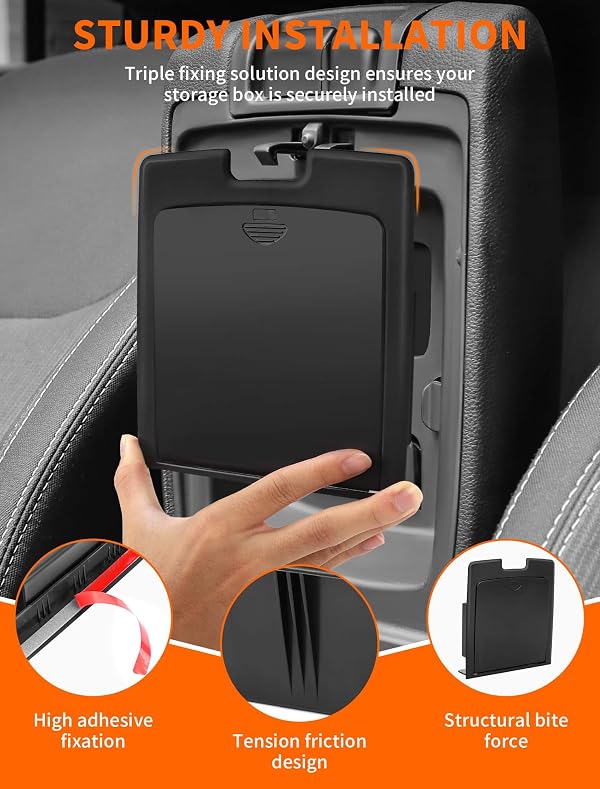 Savadicar One-Touch Hidden Storage Organizer Compatible with 2011-2018 Jeep Wrangler JK JKU, Center Console Concealed Box for Secret Extra Space, Interior Armrest Accessories, Black by Savadicar - Used condition - Image 6