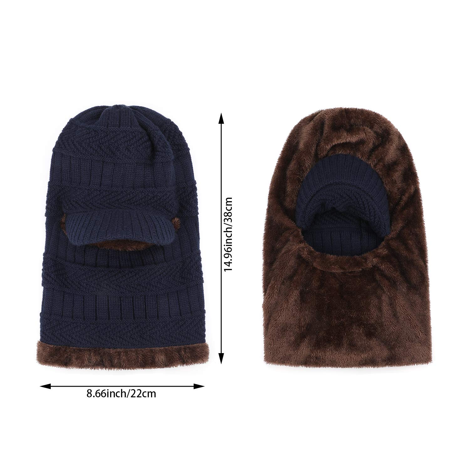 Passamontagna Invernale In Pile Caldo Per Esterni, Per Ciclismo E Snowboard Con Cappuccio Protezione Per Testa E Viso Grigio~p125839671