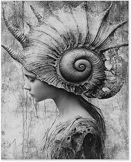Fhuyiks Fantasy Portrait with a Snail Shell headdress-108835 Paint by Numbers Kit for Adults,Modern Aesthetic Paint by Number on Canvas, Abstract Art Digital Oil Painting Kits Suitable for Home Wall