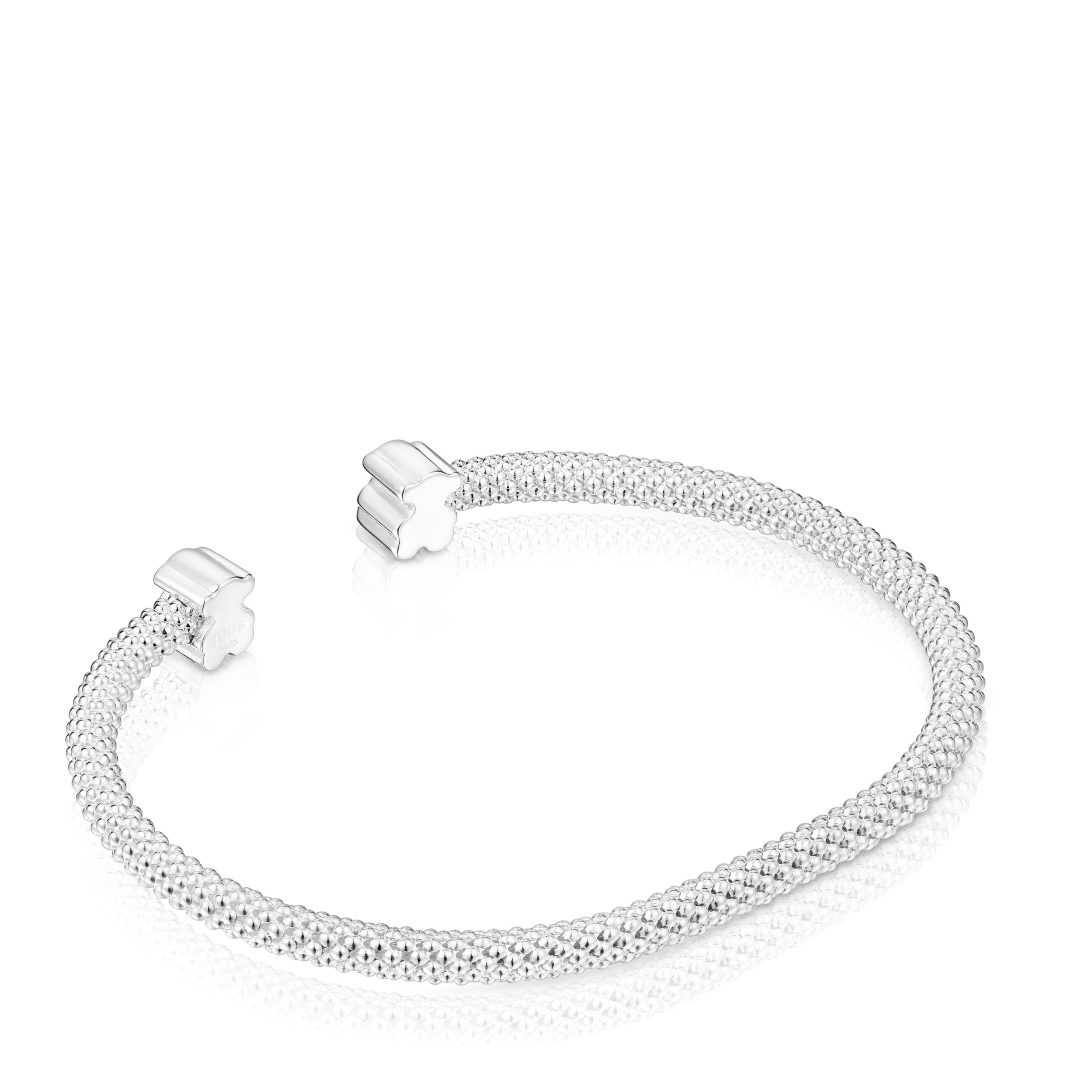 TOUS Pulsera esclava de plata motivos oso 7 mm, Para Mujer, Colección Icon Mesh