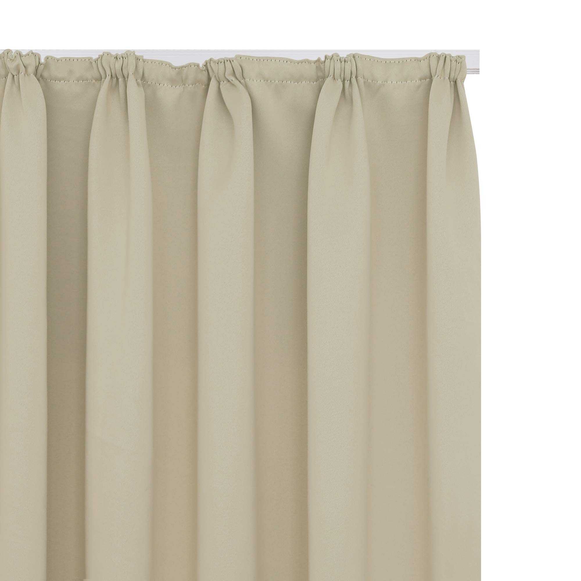 Deconovo Tende Oscuranti Termiche con Nastro a Matita – 2 Stili di Montaggio, Set di 2 Tende Moderne Isolanti per Camera da Letto e Soggiorno, 140x290 CM, Beige Scuro