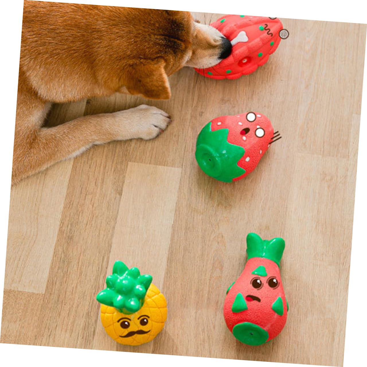ABOOFAN 5stücke Interessantes Fruchtförmiges Kauspielzeug Für Hunde Tragbares Interaktives Molartoy Für Kleine Bis Mittelgroße Hunde Langlebig Und Bissfest Für Spiel Und Zahnpflege