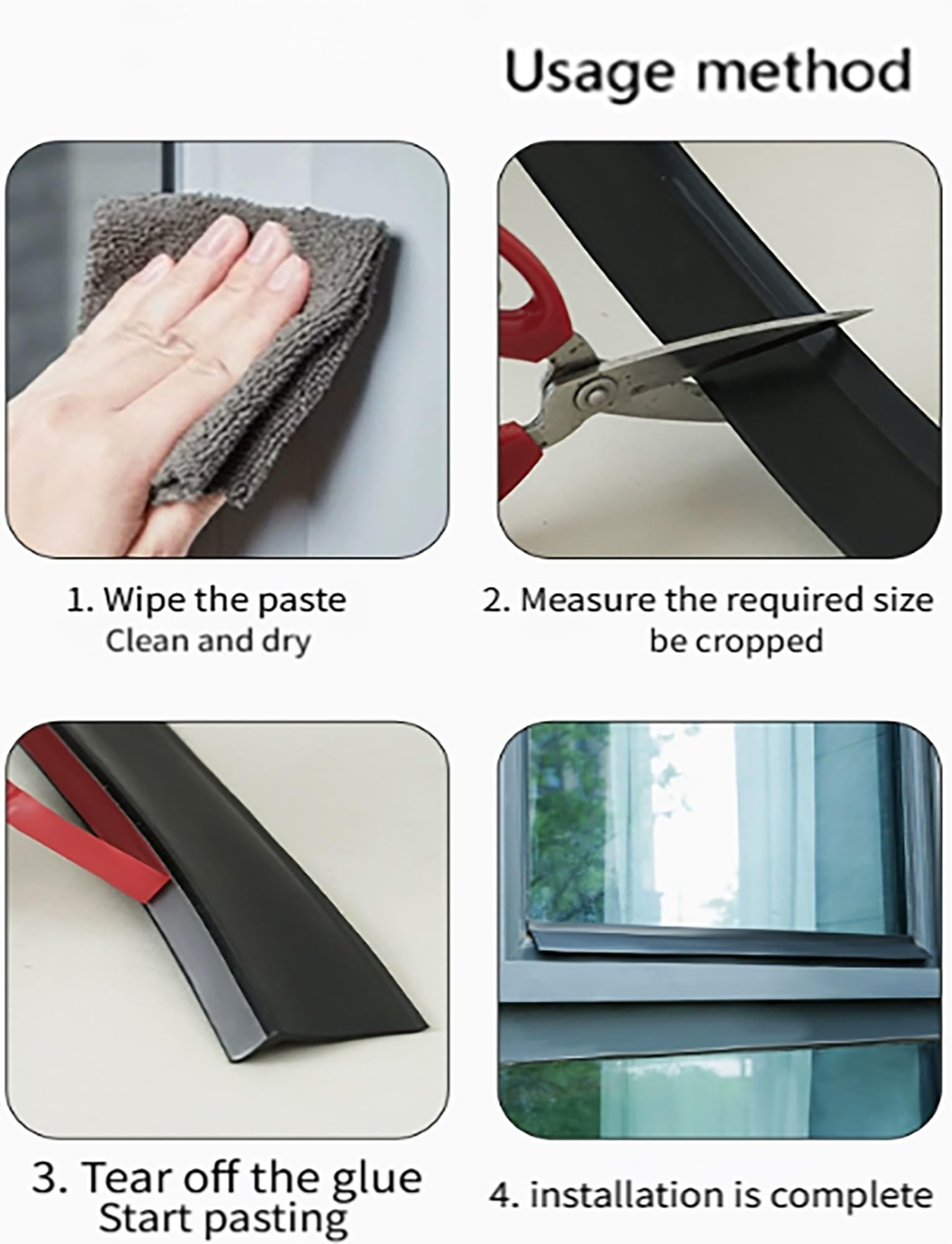 Burlete de protección contra la Intemperie para Ventanas y Puertas corredizas, Deflector de Lluvia Ajustable de 50 a 500 cm, impermeabilización de Goma Adhesiva, previene Fugas y Mejora el a