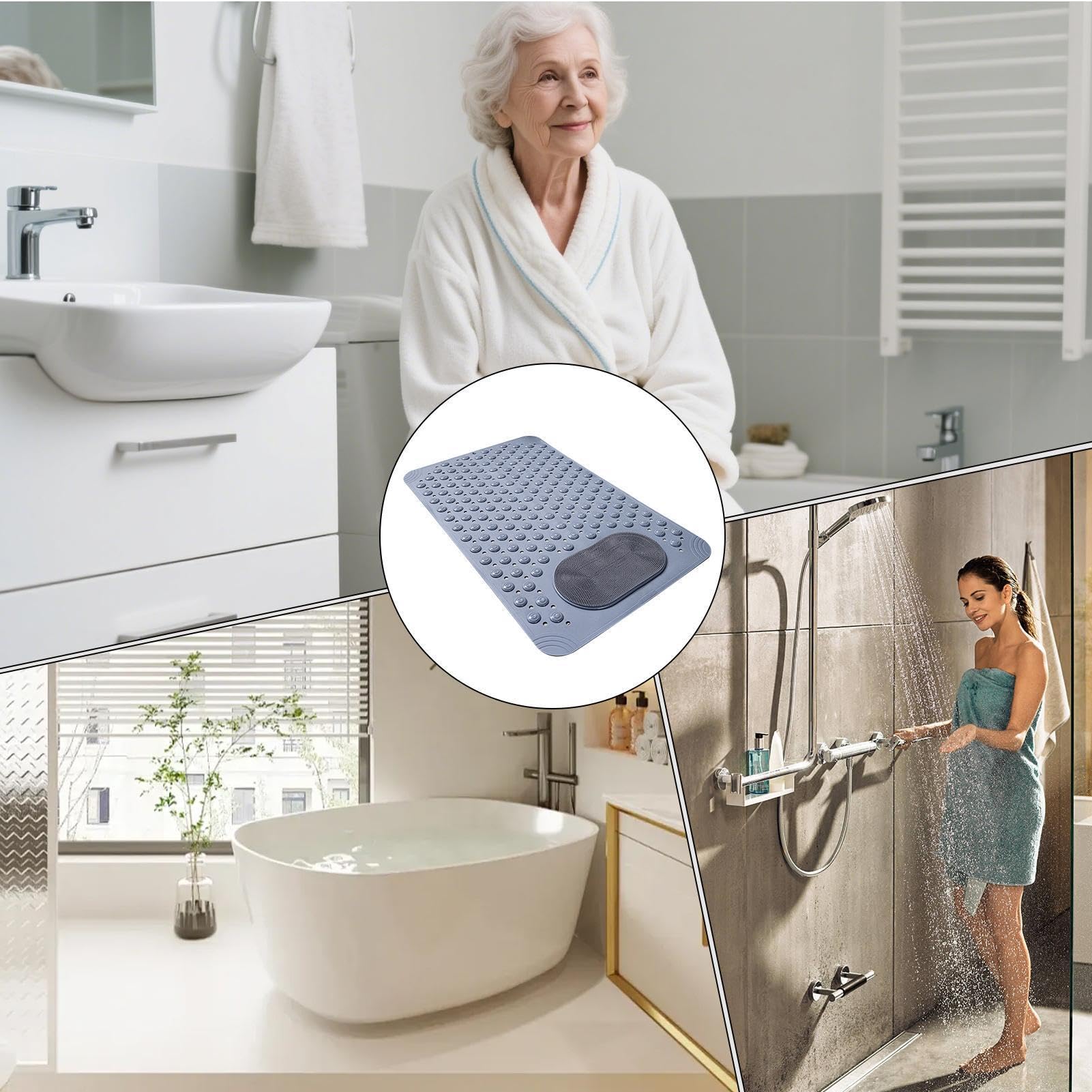 Tappetino Antiscivolo per Vasca da Bagno Asciugatura Rapida | Tappetino da Bagno per Casa Camper Campeggio Palestra Hotel Appartamento Ospedale