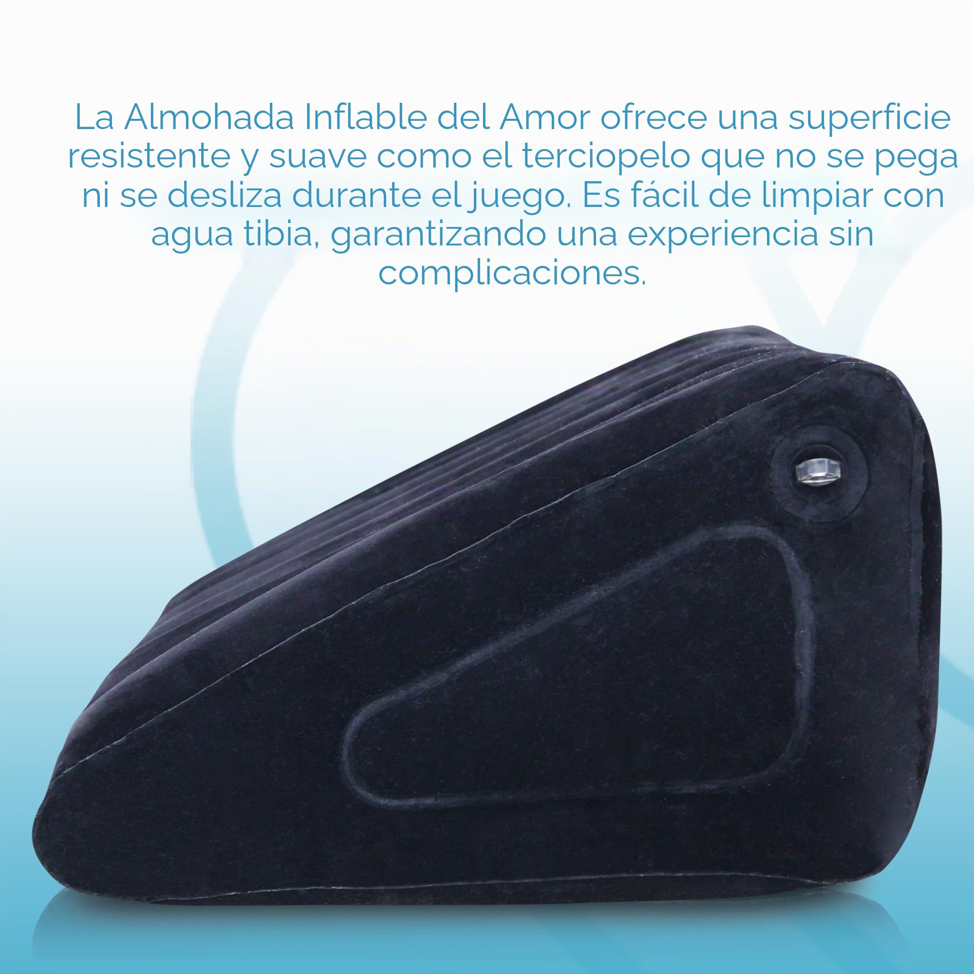 Almohada inflable de amor, cojín triangular multifuncional para posicionamiento corporal, almohada de masaje con soporte para espalda y cabeza, material de PVC y algodón