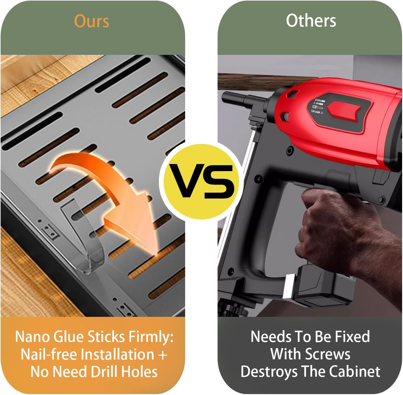 Generic Pull Out Cabinet Organizer, carbon steel Fixed with Adhesive Nano Film, Kitchen and Dining Organization, Used for Pots, Pans, Spices etc 40cm X 53cm X 9.5cm, DRS246