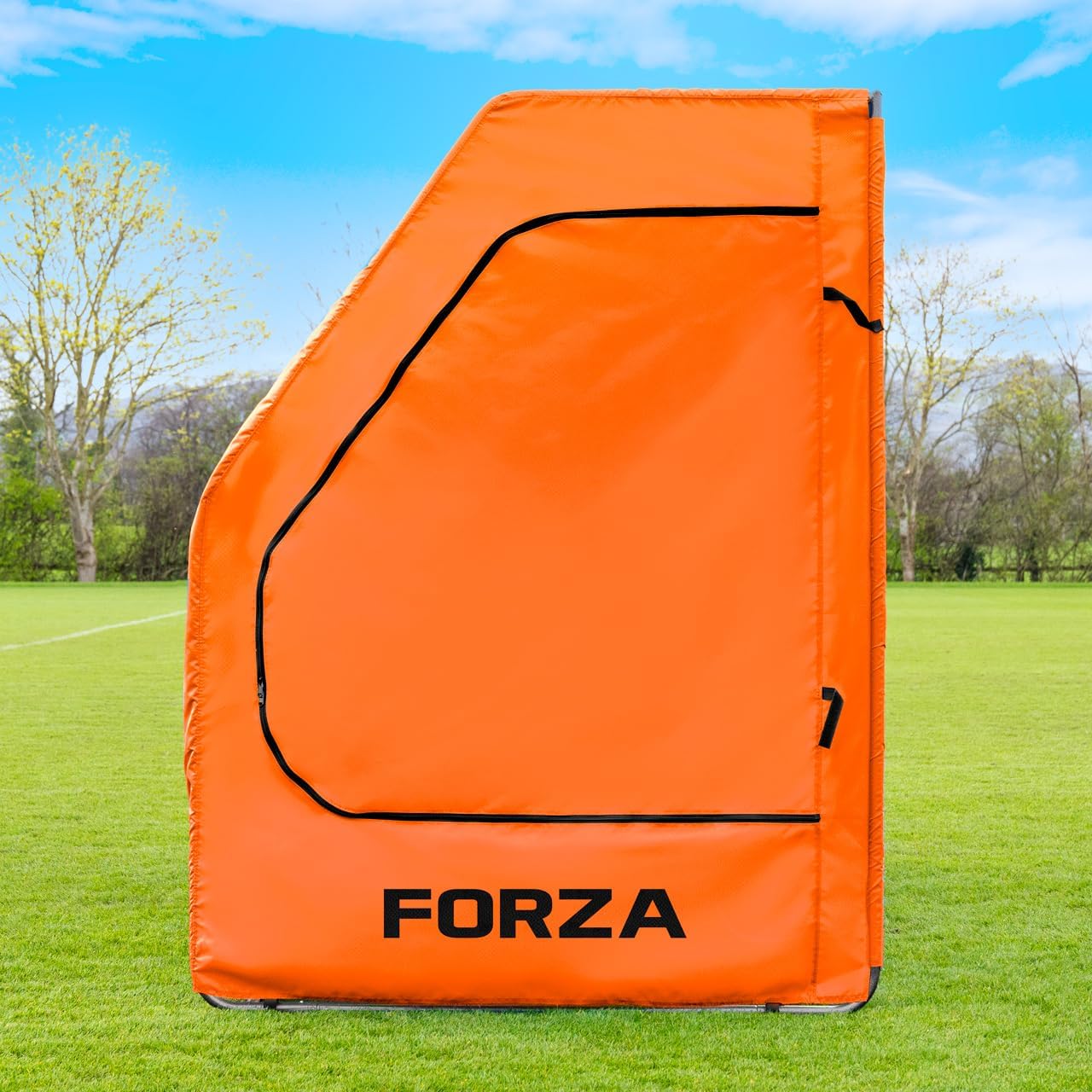 FORZA Portable Team Shelter | Durable Steel Frame Shelter for Sports Teams – Optional Benches & Multiple Colors (Orange, Shelter + 8 Seater Bench)