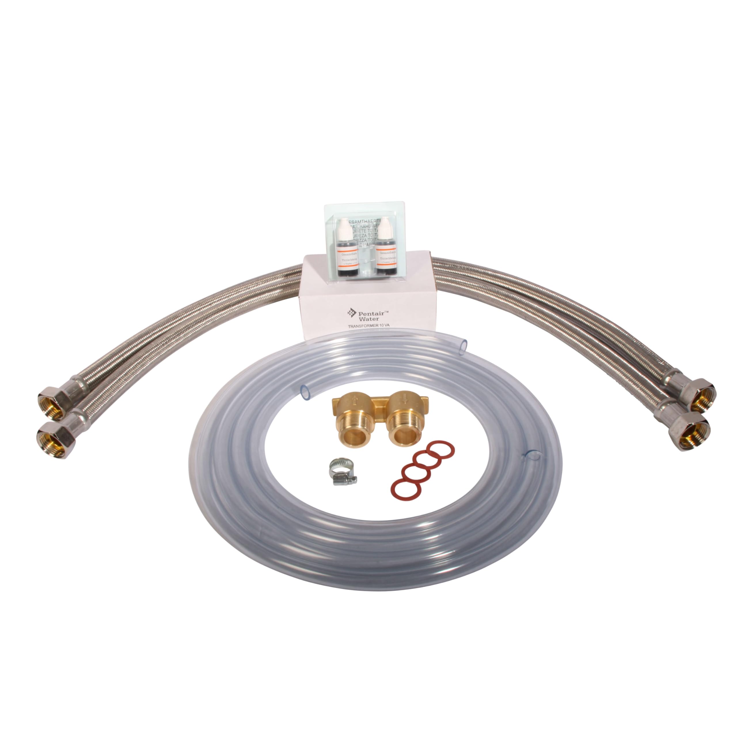 AQMOS FLEX-40 Wasserenthärtungsanlage mit Anschlussset 1" und Montageblock 1" Entkalkungsanlage für 2–4 Personen – 4.000 L Kapazität – Mit externem Salzbehälter – Wasserenthärter Hausinstallation
