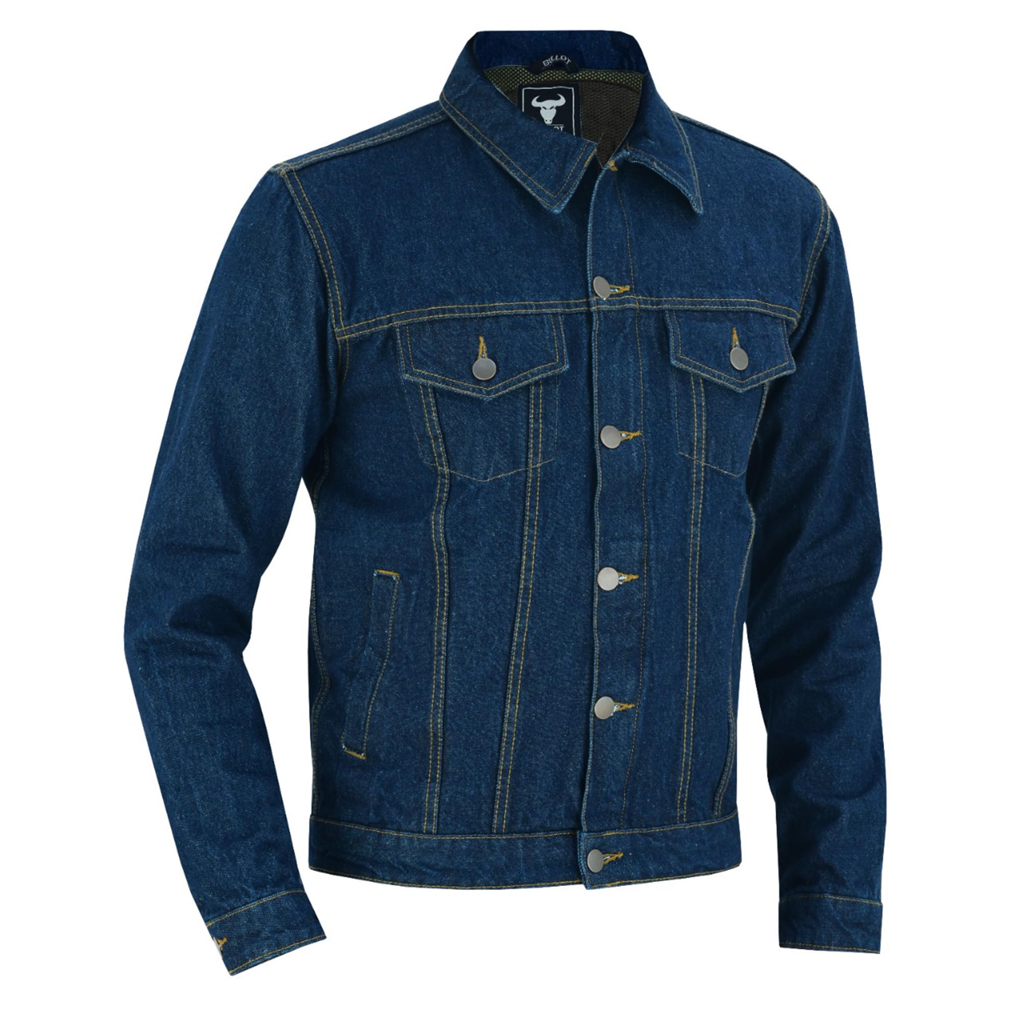 BULLDT Herren Motorradjacke mit Protektoren futter aus 100% Aramid Jeansjacke Trucker